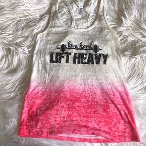 Love Hard, Lift Heavy athletic tank top